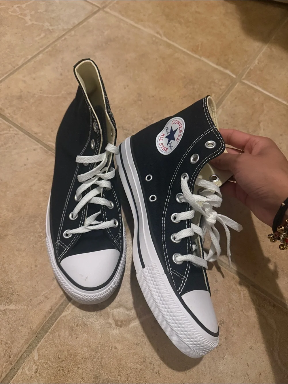 Converse High Top Sneakers in Black and White - Picture 1 of 3